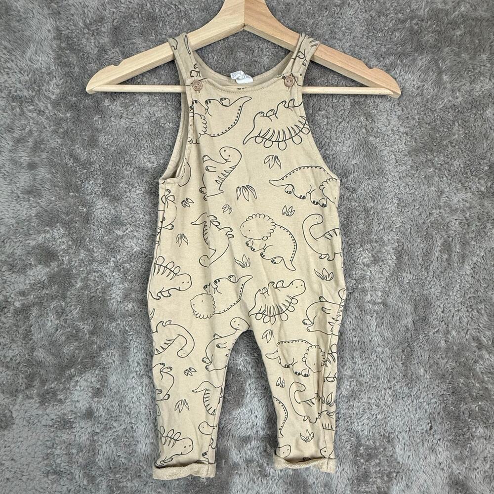 H&M Overalls Dinosaur Print Cotton Romper Baby Toddler Boy 12-18 Months